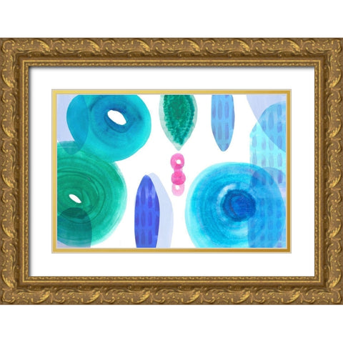 Ocean Jewels II Gold Ornate Wood Framed Art Print with Double Matting by Kouta, Flora