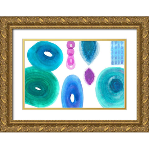 Ocean Jewels III Gold Ornate Wood Framed Art Print with Double Matting by Kouta, Flora