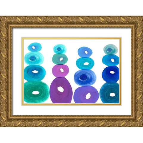 Ocean Jewels IV Gold Ornate Wood Framed Art Print with Double Matting by Kouta, Flora