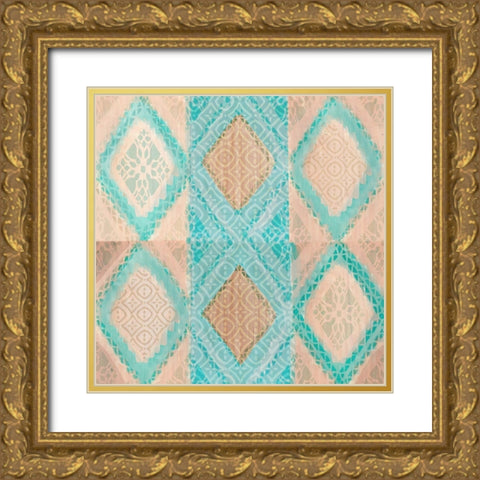 Marrakesh Diamonds II Gold Ornate Wood Framed Art Print with Double Matting by Kouta, Flora