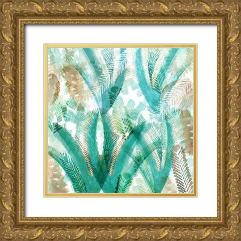 Ocean Garden I Gold Ornate Wood Framed Art Print with Double Matting by Kouta, Flora