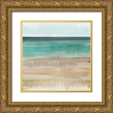 Jade Seascape II Gold Ornate Wood Framed Art Print with Double Matting by Kouta, Flora