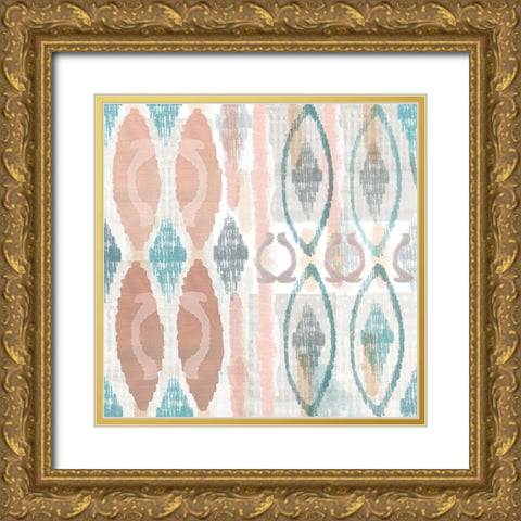 Terracotta Ikat II Gold Ornate Wood Framed Art Print with Double Matting by Kouta, Flora