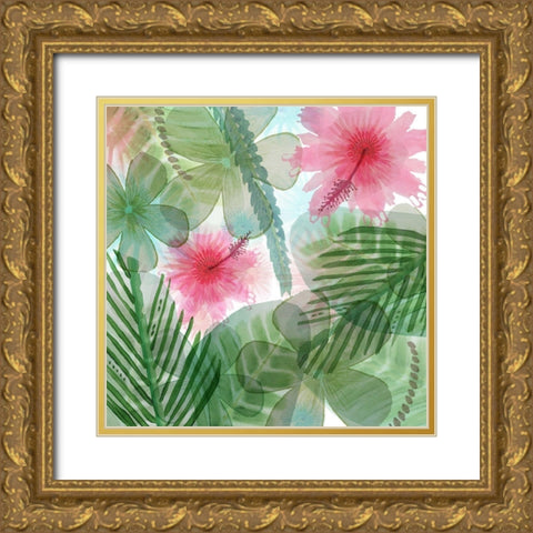 Jungle Leaves IV Gold Ornate Wood Framed Art Print with Double Matting by Kouta, Flora