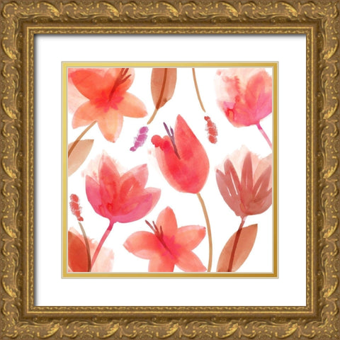 Seraphina II Gold Ornate Wood Framed Art Print with Double Matting by Kouta, Flora