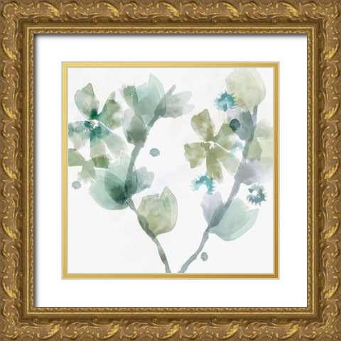 Apple Blossom Gold Ornate Wood Framed Art Print with Double Matting by Kouta, Flora