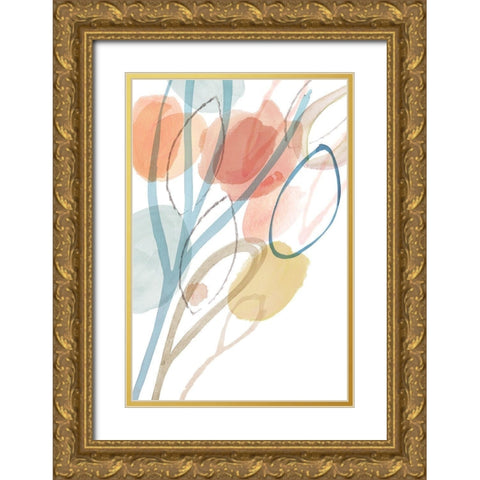 Angeline II Gold Ornate Wood Framed Art Print with Double Matting by Kouta, Flora