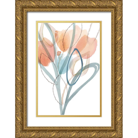 Angeline III Gold Ornate Wood Framed Art Print with Double Matting by Kouta, Flora