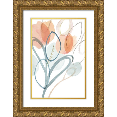 Angeline IV Gold Ornate Wood Framed Art Print with Double Matting by Kouta, Flora