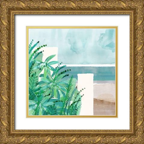 Wild Palms II Gold Ornate Wood Framed Art Print with Double Matting by Kouta, Flora