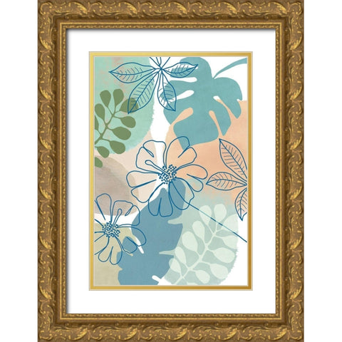 Flower Power II Gold Ornate Wood Framed Art Print with Double Matting by Kouta, Flora