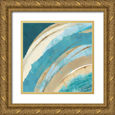 Making Waves I Gold Ornate Wood Framed Art Print with Double Matting by Kouta, Flora