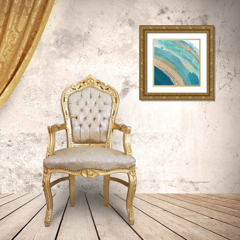 Making Waves III Gold Ornate Wood Framed Art Print with Double Matting by Kouta, Flora