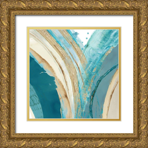 Making Waves IV Gold Ornate Wood Framed Art Print with Double Matting by Kouta, Flora