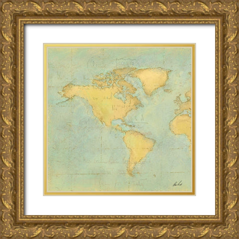 Map II Gold Ornate Wood Framed Art Print with Double Matting by Novak, Rick