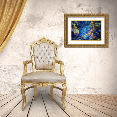 Blue Velvet Gold Ornate Wood Framed Art Print with Double Matting by Cooper, Helena
