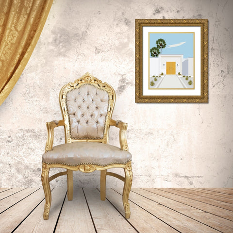 california Gold Ornate Wood Framed Art Print with Double Matting by ARCTIC FRAME