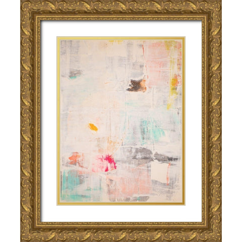 Mosaic I Gold Ornate Wood Framed Art Print with Double Matting by Aryai, Sia