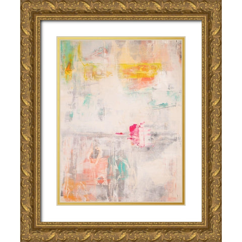 Mosaic II Gold Ornate Wood Framed Art Print with Double Matting by Aryai, Sia