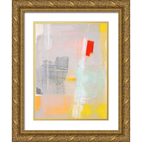 Mosaic IV Gold Ornate Wood Framed Art Print with Double Matting by Aryai, Sia