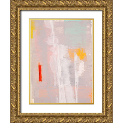 Mosaic V Gold Ornate Wood Framed Art Print with Double Matting by Aryai, Sia