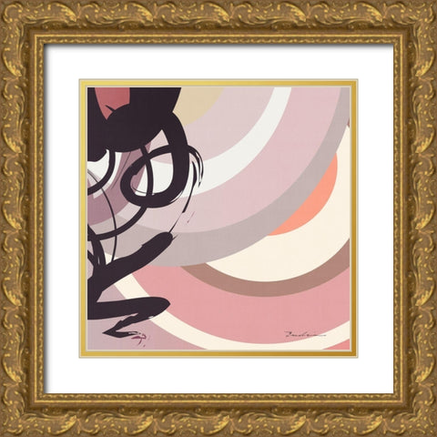 Rose Strands Trail I Gold Ornate Wood Framed Art Print with Double Matting by Evalia Designs