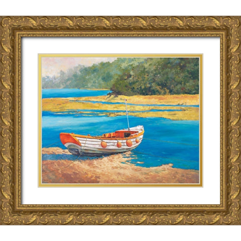 Fishing Boat I Gold Ornate Wood Framed Art Print with Double Matting by Reynolds, Graham