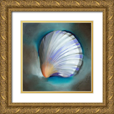 Wild Blues IV Gold Ornate Wood Framed Art Print with Double Matting by Montillo, Louise