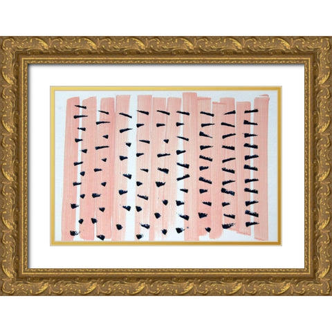 Minimalist Painting Gold Ornate Wood Framed Art Print with Double Matting by Orlov, Irena