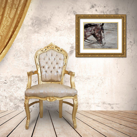 Chase-Brown Horse Gold Ornate Wood Framed Art Print with Double Matting by Orlov, Irena