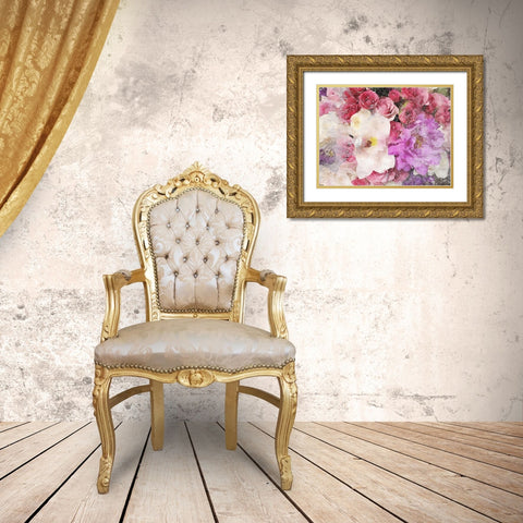 Rustic Floral Embrace Gold Ornate Wood Framed Art Print with Double Matting by Orlov, Irena