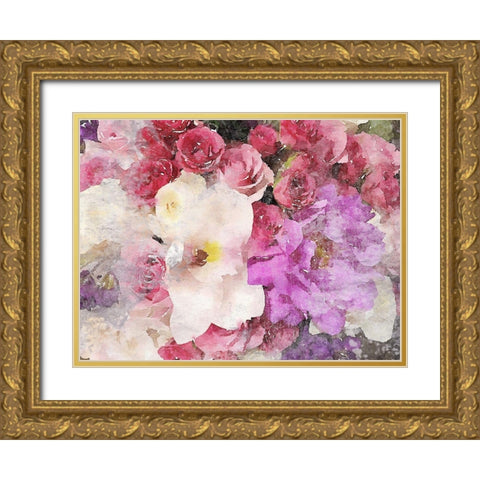 Rustic Floral Embrace Gold Ornate Wood Framed Art Print with Double Matting by Orlov, Irena