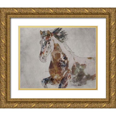 Madison Horse Gold Ornate Wood Framed Art Print with Double Matting by Orlov, Irena