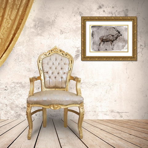 Kudu Gold Ornate Wood Framed Art Print with Double Matting by Orlov, Irena