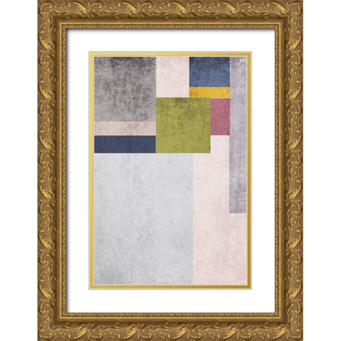 Modern minimalist XVI Gold Ornate Wood Framed Art Print with Double Matting by Orlov, Irena