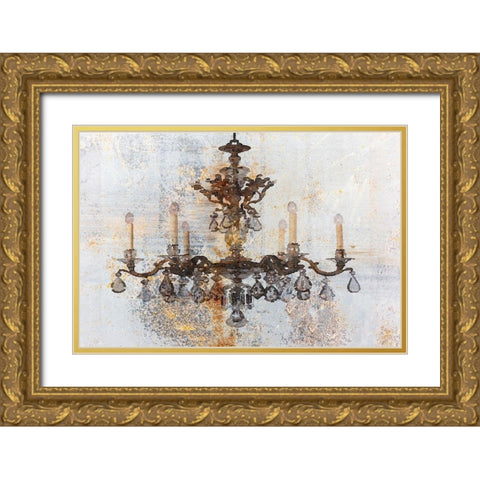 Rustic Brown Chandelier II Gold Ornate Wood Framed Art Print with Double Matting by Orlov, Irena