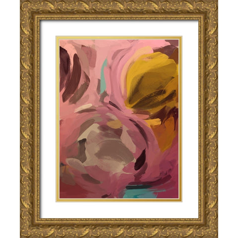 Color and Shape I Gold Ornate Wood Framed Art Print with Double Matting by Orlov, Irena
