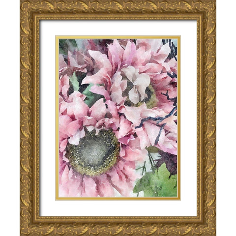 Soft Pink Gold Ornate Wood Framed Art Print with Double Matting by Orlov, Irena