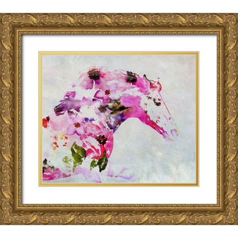 Running Gypsy Horse Gold Ornate Wood Framed Art Print with Double Matting by Orlov, Irena