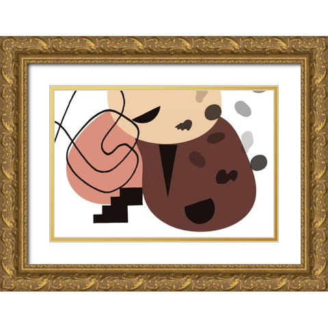 Minimalist Earthy Palette I Gold Ornate Wood Framed Art Print with Double Matting by Orlov, Irena
