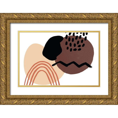 Minimalist Earthy Palette II Gold Ornate Wood Framed Art Print with Double Matting by Orlov, Irena
