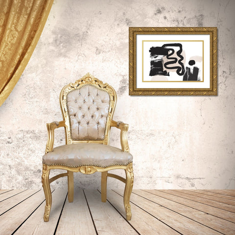 Minimalist Pink Black Palette II Gold Ornate Wood Framed Art Print with Double Matting by Orlov, Irena