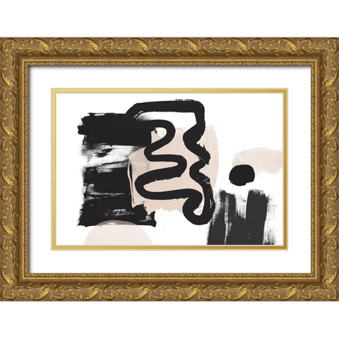 Minimalist Pink Black Palette II Gold Ornate Wood Framed Art Print with Double Matting by Orlov, Irena