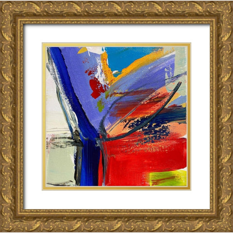 Joyful Modernist Abstraction IV Gold Ornate Wood Framed Art Print with Double Matting by Orlov, Irena