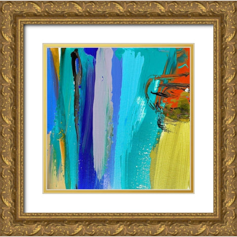 Joyful Modernist Abstraction VII Gold Ornate Wood Framed Art Print with Double Matting by Orlov, Irena