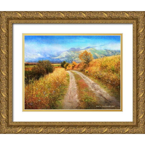 Nice Road Shot Idaho Gold Ornate Wood Framed Art Print with Double Matting by Vest, Christopher