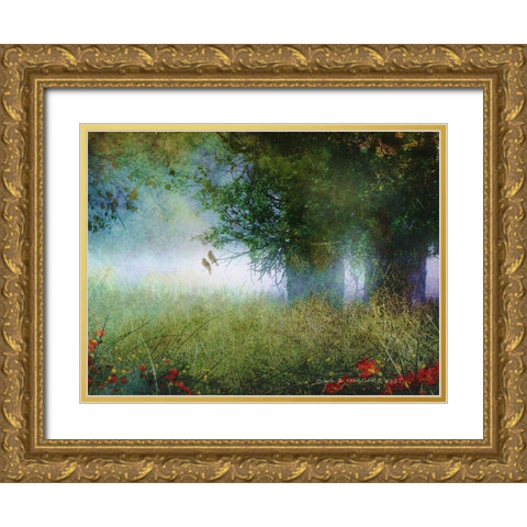 Cottonwood Fog Gold Ornate Wood Framed Art Print with Double Matting by Vest, Christopher