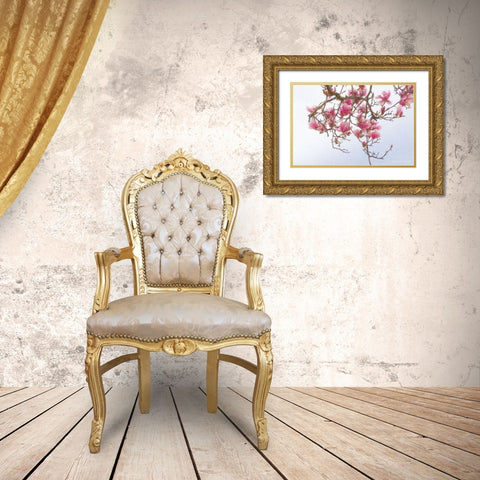 Painted Magnolia Gold Ornate Wood Framed Art Print with Double Matting by Vest, Christopher