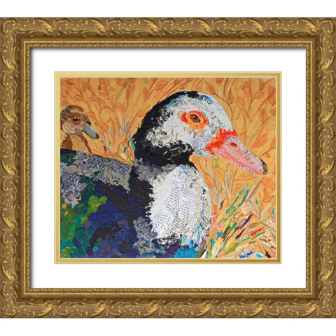 And the Duck Said Quack Gold Ornate Wood Framed Art Print with Double Matting by St Hilaire, Elizabeth