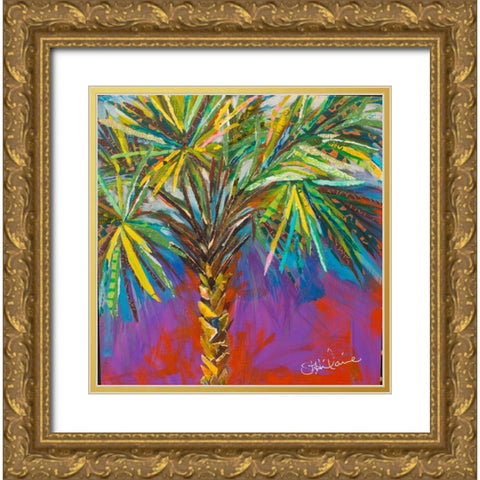 River Palm Gold Ornate Wood Framed Art Print with Double Matting by St Hilaire, Elizabeth
